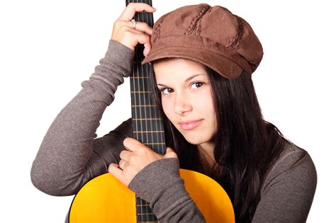 Woman Holding Guitar Free Stock Photo - Public Domain Pictures