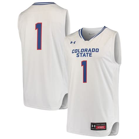 Men's Under Armour #1 White Colorado State Rams CSU Pride Basketball Replica Jersey