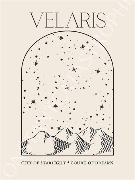 Velaris Night Court ACOTAR Inspired Minimalist Art Print - Etsy