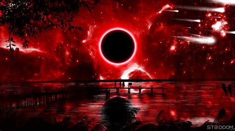 Red Eclipse Digital Art Wallpaper, HD Space 4K Wallpapers, Images and Background - Wallpapers Den