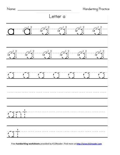 Printable Handwriting Worksheets Gratis