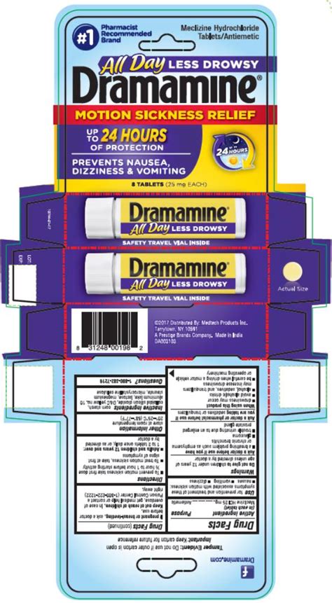 DRAMAMINE LESS DROWSY- meclizine hydrochloride tablet