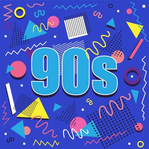 90s illistration with abstract retro design on blue background | Best of 90s, Retro design, 90s ...