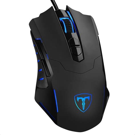 PICTEK Gaming Mouse Wired [7200 DPI] [Programmable] [Breathing Light] Ergonomic Game USB ...