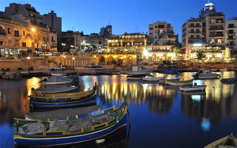 Wallpaper Malta beautiful night, houses, lights, boats 2880x1800 ...