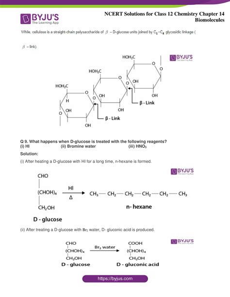 NCERT Solutions Class 12 Chemistry Chapter 14 Biomolecules - Free Download