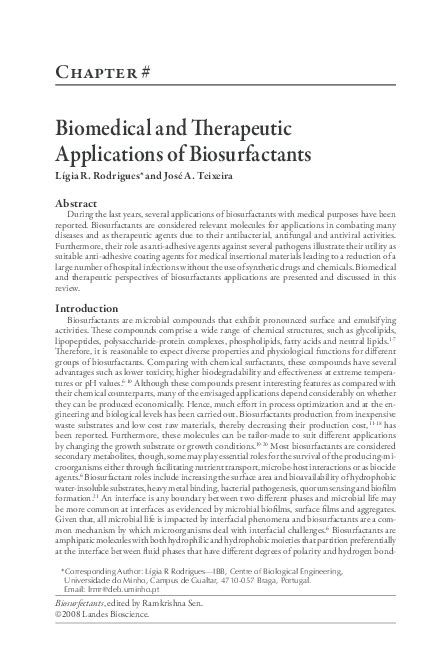 (PDF) Biomedical Applications of Biosurfactants in Therapy