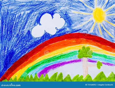 Drawing With A Rainbow. Cartoon Vector | CartoonDealer.com #53279319