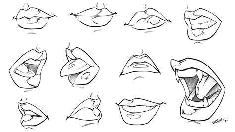 Drawing Various Female Lip Expressions | Female lips, Lips drawing ...