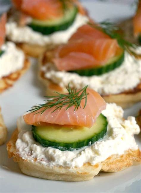 Smoked Salmon Blini Canapés - My Gorgeous Recipes