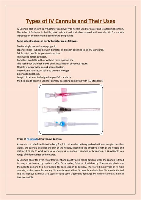 Types of IV Cannula and Their Uses by Angiplast - Issuu