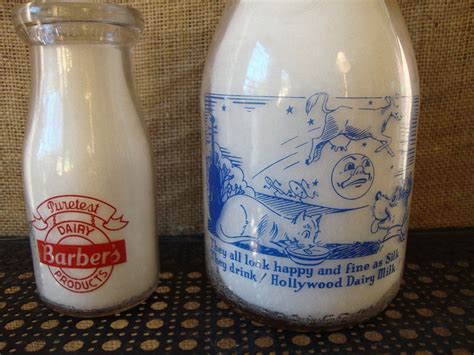 Antique Milk Bottles Hollywood Dairy Farm Victory B'Ham