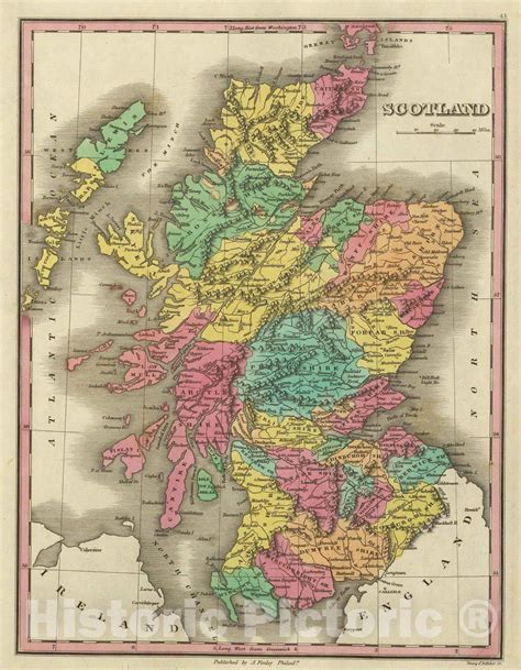 Historic Map : Classical Atlas Map, Scotland. 1831 - Vintage Wall Art ...