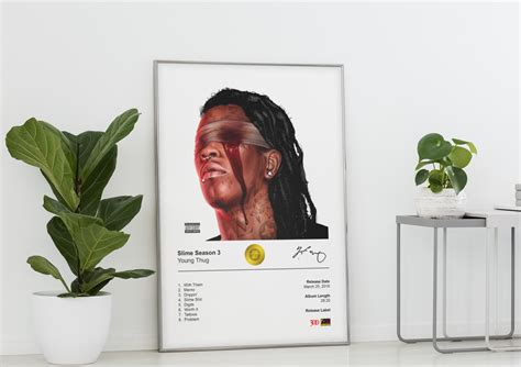 Young Thug Poster - Slime Season 3 Album Cover Poster Print – Ink And ...