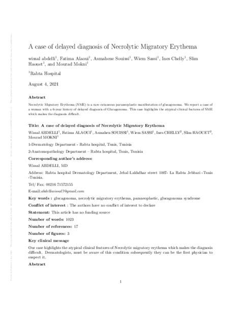 (PDF) A case of delayed diagnosis of Necrolytic Migratory Erythema ...