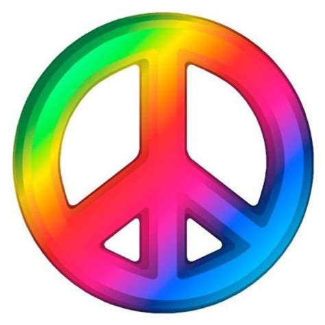 a rainbow colored peace sign on a white background stock photo - image ...