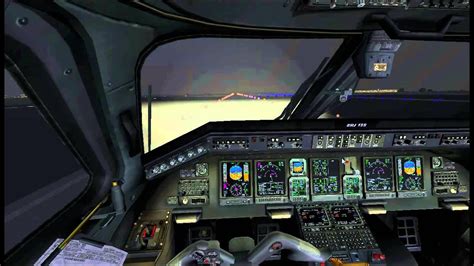 Night landing ERJ 145 cockpit view HD - YouTube