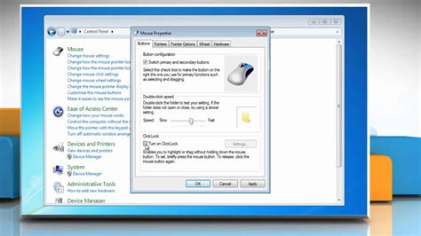 How to change mouse settings on Windows® 7 based pc - YouTube