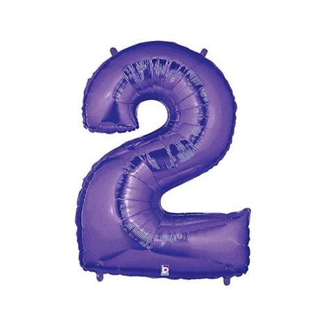 Purple Number 2 Balloon | Purple Second Birthday Balloons | Mylar ...