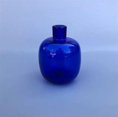 VINTAGE BLENKO 6424 Small Cobalt Glass Bud Vase $24.99 - PicClick