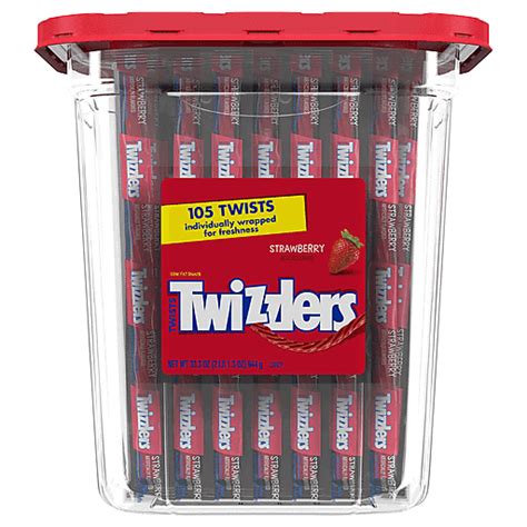 TWIZZLERS Twists Strawberry Flavored Chewy Candy, Halloween, 33.3 oz, Bulk Container (105 Pieces ...