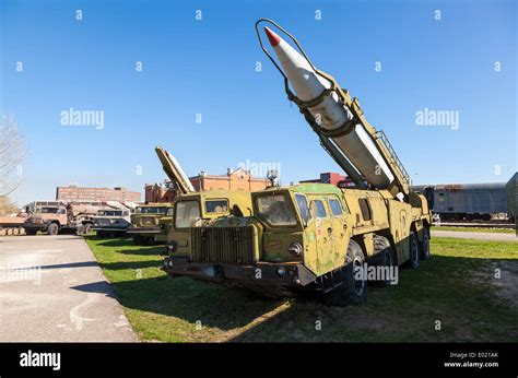 Launcher with rocket missile complex "Elbrus" (Scud B) in Togliatti ...