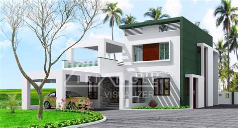 Modern Contemporary Kerala house elevation at 1950 sq.ft