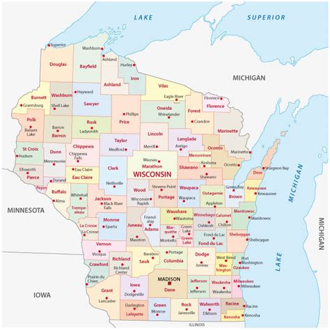 Map of Wisconsin - Guide of the World