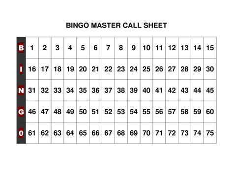 Printable Bingo Calling Cards 1-90 – Printable Bingo Cards