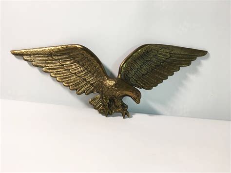 Vintage LARGE Brass / Metal Eagle Wall Hanging Circa 1970s - Federal ...