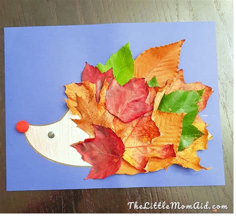 Fall Leaf Hedgehog Craft for toddlers and kids