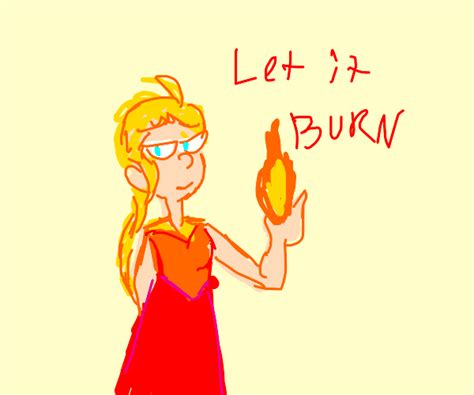 Elsa with fire powers - Drawception