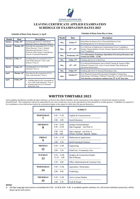 Leaving Certificate AppliedTimetable 2023 - SchoolDays.ie