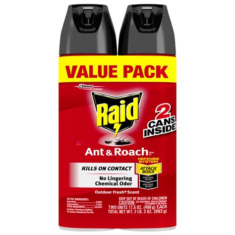 Raid Ant & Roach Killer 26, Outdoor Fresh Scent, 17.5 oz, 2 ct - Walmart.com - Walmart.com