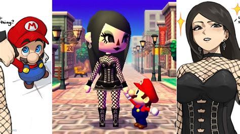 Short Mario Holding Tall Goth Girl's Hand | Know Your Meme