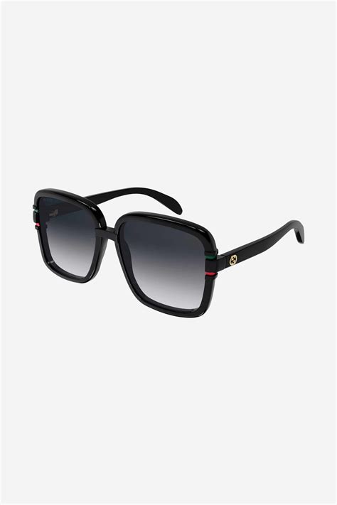 Gucci Square Shape Black Sunglasses | Lyst