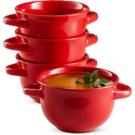 Amazon.com | LE TAUCI Soup Bowls with Handles, 28 Oz Ceramic French ...