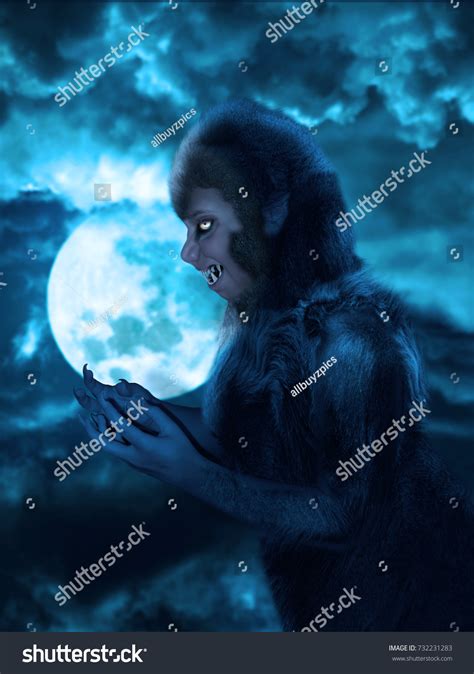 Werewolf Female Full Moon Stock Photo 732231283 | Shutterstock