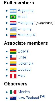 Learn World Map: Venezuela joined Mercosur Trade Bloc on July 31,2012