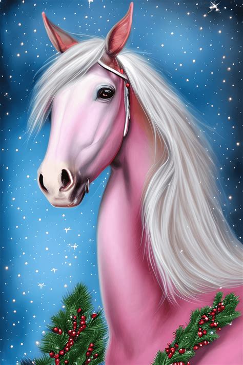 Whimsical Detailed Fantasy Christmas Horse · Creative Fabrica