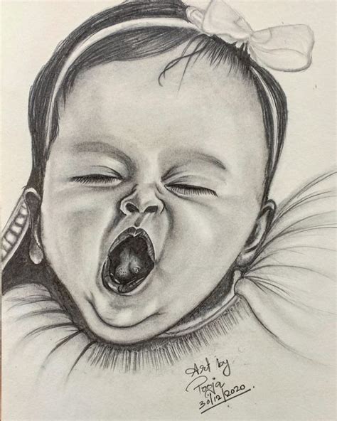 Cute baby, pencil sketch. - pooja sagar arts - Paintings & Prints, Abstract, Figurative - ArtPal