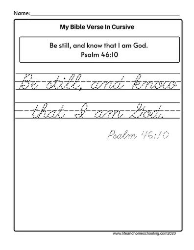 Free Traceable Bible Verses | Tracing Bible Verse (Cursive) | Bible verses for kids, Bible verse ...