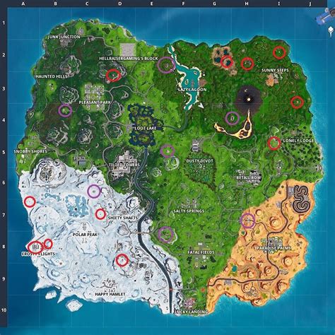 Full map of 'The Baller' Fortnite vehicle locations - Use The Baller in ...