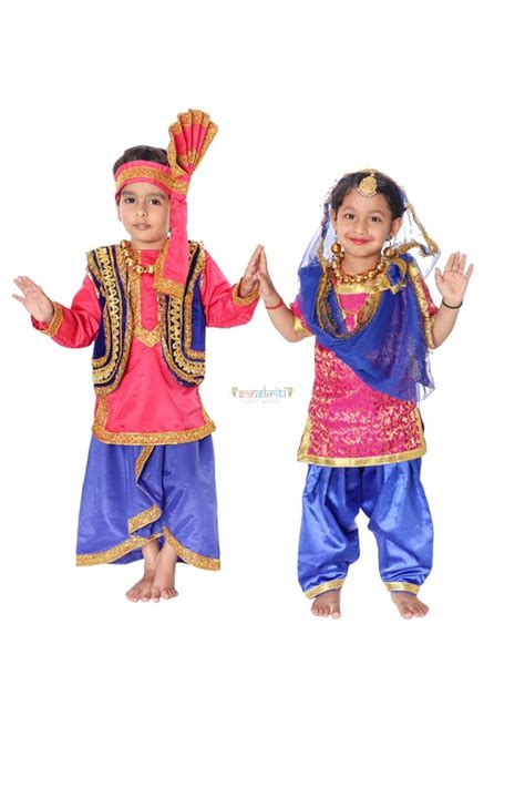 Punjabi Dance Dress Costume | Couples fancy dress, Fancy dress costumes, Dance costumes kids