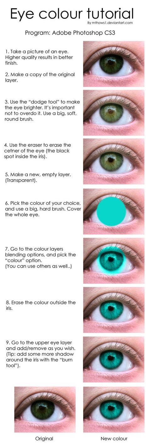 Tutorial: Eye color change by mthows1 on DeviantArt