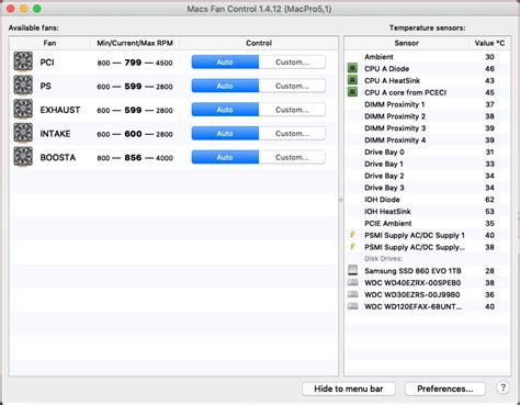 Recommend settings for Macs Fan Control | MacRumors Forums