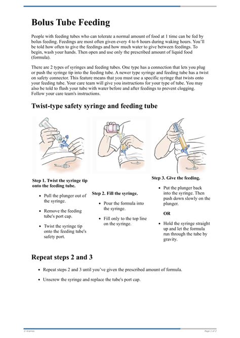 Text - Bolus Tube Feeding - HealthClips Online