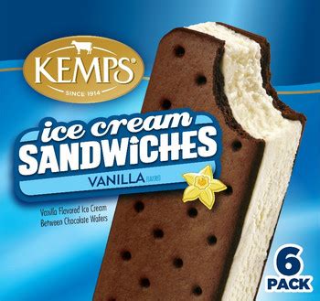 (6 Pack) Kemps Ice Cream Sandwiches Vanilla - Kemps