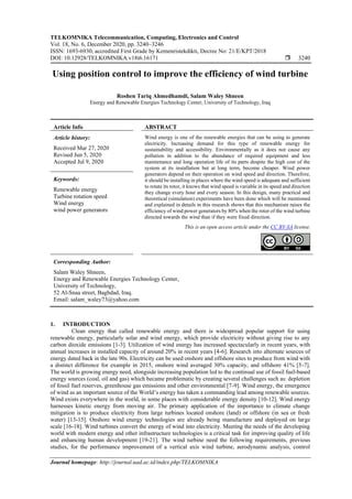 Using position control to improve the efficiency of wind turbine | PDF