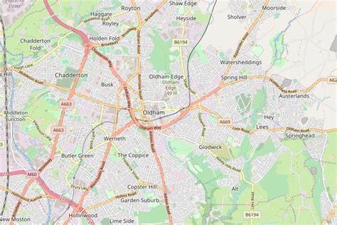 Oldham Map - Map Of Oldham, Greater Manchester - Visit North West